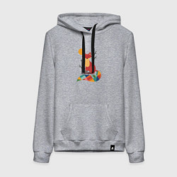 Женская толстовка-худи Лиса под солнцем между деревьями