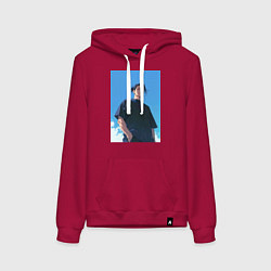 Толстовка-худи хлопковая женская Сугуру Гэто, цвет: маджента