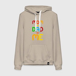 Женская толстовка-худи Мама плюс папа это я