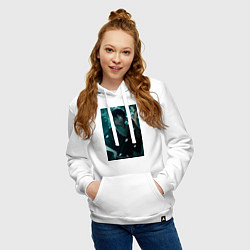 Толстовка-худи хлопковая женская Ято Nogarami, цвет: белый — фото 2