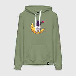 Женская толстовка-худи Луна и астронавт