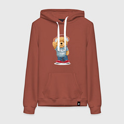 Женская толстовка-худи Плюшевый мишка в наушниках