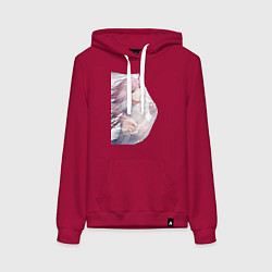 Толстовка-худи хлопковая женская Милый во Франксе Zero Two, цвет: маджента