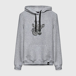 Толстовка-худи хлопковая женская Узорный жираф, цвет: меланж