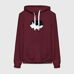 Женская толстовка-худи Космическая девушка на облаке