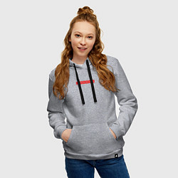 Толстовка-худи хлопковая женская Honda red logo, цвет: меланж — фото 2