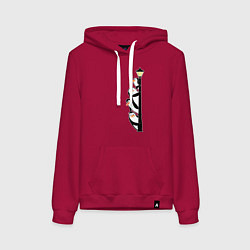 Толстовка-худи хлопковая женская Пингвины на фонаре, цвет: маджента