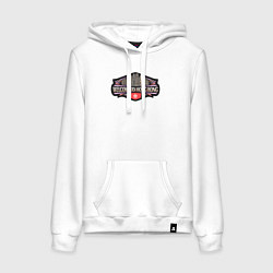 Толстовка-худи хлопковая женская Добро пожаловать в Гонконг, цвет: белый