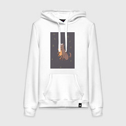 Толстовка-худи хлопковая женская Корзинка фруктов Юки Сома, цвет: белый