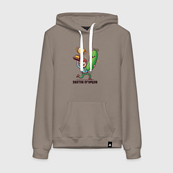 Женская толстовка-худи Смешной парень дачник с трофеем и большим огурцом