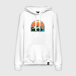 Женская толстовка-худи Медведь и горы