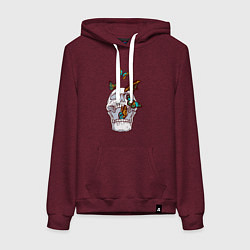 Женская толстовка-худи Бабочки и череп