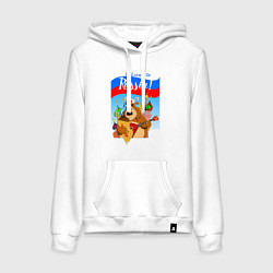 Женская толстовка-худи Welcome to Russia inscription color