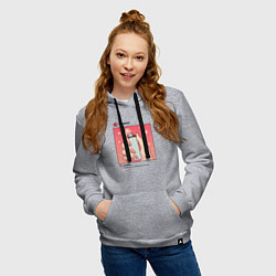 Толстовка-худи хлопковая женская Знак зодиака скорпион аниме пост в соц сети, цвет: меланж — фото 2