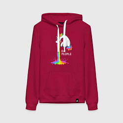 Толстовка-худи хлопковая женская Единорог - не любит людей, цвет: маджента
