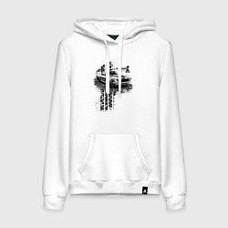 Толстовка-худи хлопковая женская Mustang shelby gt500, цвет: белый