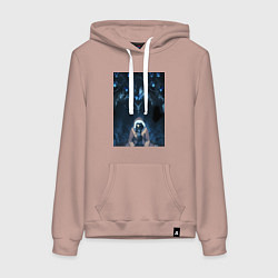 Толстовка-худи хлопковая женская Поднятие уровня в одиночку Джину Сон тень, цвет: пыльно-розовый