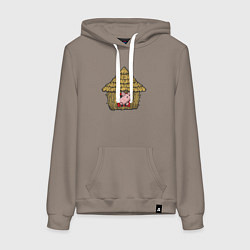 Женская толстовка-худи Поросёнок в соломенном домике