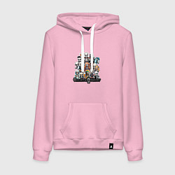 Женская толстовка-худи Стикеры со скелетами