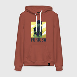 Толстовка-худи хлопковая женская Фильм - Фуриоса, цвет: кирпичный