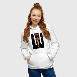 Толстовка-худи хлопковая женская Обложка Нирвана с автографами, цвет: белый — фото 2