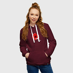 Толстовка-худи хлопковая женская Opium - art, цвет: меланж-бордовый — фото 2