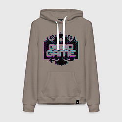 Женская толстовка-худи Надпись на фоне герба Российской Федерации - good