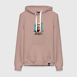 Женская толстовка-худи Карикатурный портрет Дуэйна Джонсона