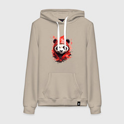 Женская толстовка-худи Модная панда в красном капюшоне