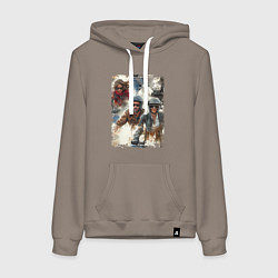 Женская толстовка-худи Мотокросс -акварель