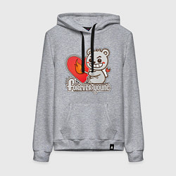 Женская толстовка-худи Медведь хулиган с сердцем и спичкой