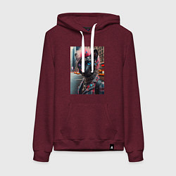 Женская толстовка-худи Голубоглазая пантера модница из Нью-Йорка - нейрос