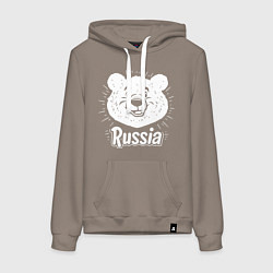 Женская толстовка-худи Россия и медведь