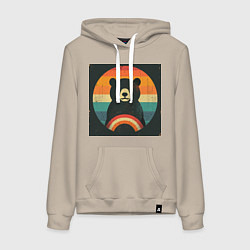 Женская толстовка-худи Медведь хотел смотреть закат, но вышло как то наоб