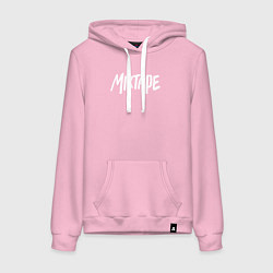 Толстовка-худи хлопковая женская Mixtape logo, цвет: светло-розовый