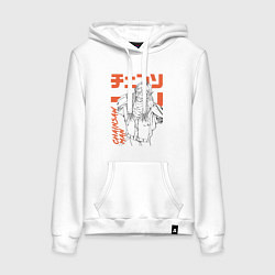 Женская толстовка-худи Человек-бензопила Пауэр рыба