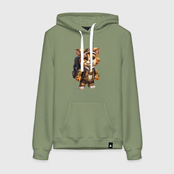 Женская толстовка-худи Тигрёнок-турист