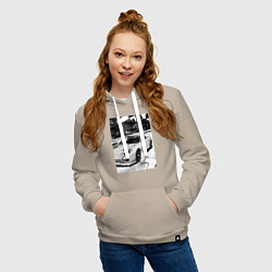 Толстовка-худи хлопковая женская Mazda rx-7 авто, цвет: миндальный — фото 2