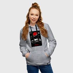Толстовка-худи хлопковая женская Toyota Supra jdm гоночный, цвет: меланж — фото 2