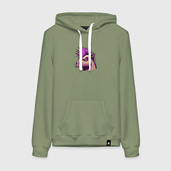 Женская толстовка-худи Панк капибара с ирокезом