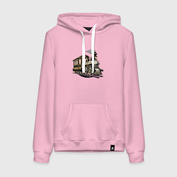 Женская толстовка-худи Винтажный поезд 19 века