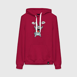 Женская толстовка-худи Нервный заяц с нецензурной надписью задолбался