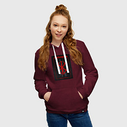 Толстовка-худи хлопковая женская Berserk volume 1, цвет: меланж-бордовый — фото 2