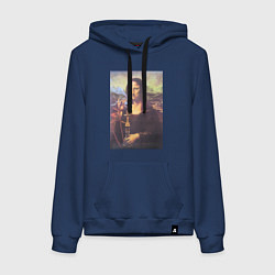 Женская толстовка-худи Мона Лиза с кальяном