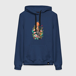 Женская толстовка-худи Птица удод среди цветов