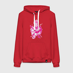 Толстовка-худи хлопковая женская Hunter x Hunter Хисока розовый, цвет: красный