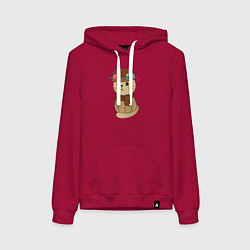 Женская толстовка-худи Милый котик в кепке и с шарфиком - художник