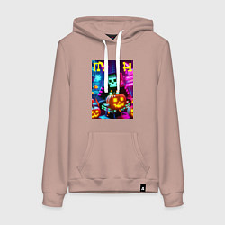 Женская толстовка-худи Minecraft and halloween collaboration - ai art