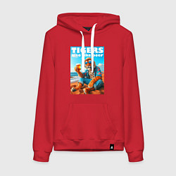 Женская толстовка-худи Tigers also like beer - ai art fantasy