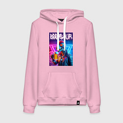 Женская толстовка-худи Cyber beersaur - neon glow